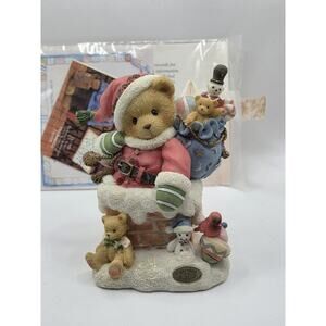 Cherished Teddies Kris Santa Christmas Bear w Toys Up on the Rooftop 1997 272140